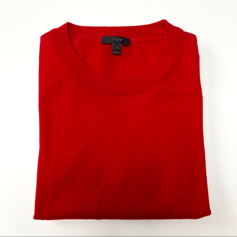 J. Crew Tippi Wool Sweater 3/4 Sleeve S Cherry Red